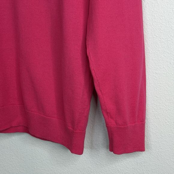J. Crew V-Neck Pullover Sweater Womens Size XL Dark Pink Long Sleeve Lightweight - Picture 3 of 7